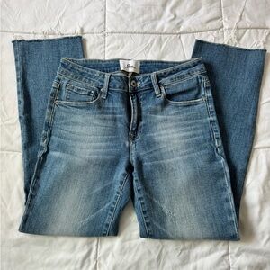 Vici Dolls Mid-Rise Ankle Cropped Distressed Blue Denim Jeans